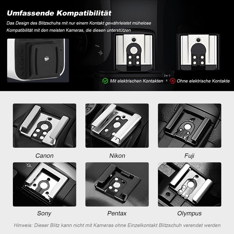 ZENI ZF04 Camera Flash, 6500K±200K Mini Flash for Canon, Sony,