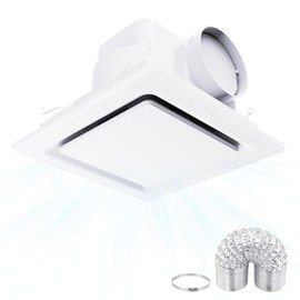 LANMEL Bathroom Exhaust Fan without Light, 10" Panel Bathroom Ceiling Ventilation Fan (8x8 Mount), 130 CFM 1.0 Sones, Quiet Square Bath Fan for Bathrooms, Shower, Office, Restroom Etc