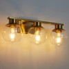 PAZALA 3 Lights Brushed Gold Vanity Light for Bathroom Lighting,