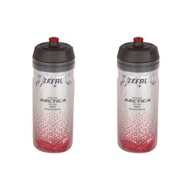 ZEFAL Set Arctica 55 Bicycle Water Bottle Insulated, 550 ml, Odourless, Waterproof Thermal Sports Bottle, BPA-Free, Silver/Red, Pack of 2