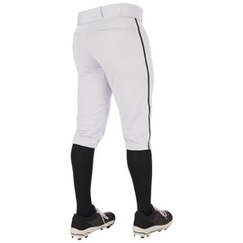 CHAMPRO Standard Triple Crown 2.0 Baseball Knickers with Braid, White, Black