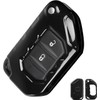 Key Fob Cover Case Protector Fit for Jeep Wrangler JL JLU Gladiator JT 2018-2025 (Black)