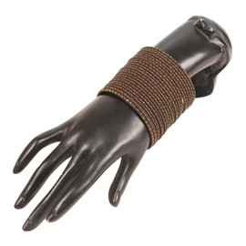 New! Touchstone Indian Bollywood Trending Fashion Handcrafted Beautiful Trimmed Edges Textured Brown Color Golden Dots Designer Jewelry Bracelets Bangle. Set of 24 for Women.