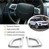 2 x Car ABS Matte Silver Steering Wheel Knob Frame