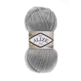 4 Ply Knitting/Crochet Yarn with Metallic/Glitter/Lurex 100g Alize Sal Shade 21