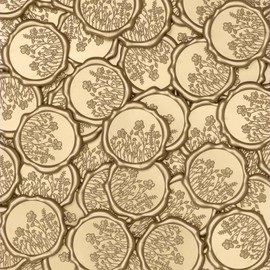 UNIQOOO Wildflower Wax Seal Stickers - Floral Wedding Invitation Envelope Seal Sticker, 50 Pcs Self- Adhesive Metallic Light Gold Field of Flowers Stickers, Perfect for Christmas, Gift Wrapping