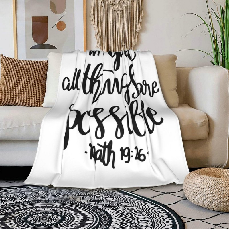 HGOD DESIGNS Bible Verse Throw Blanket With God All Things