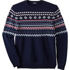 KingSize Men's Big & Tall Holiday Crewneck Sweater - 3XL, Fair Isle