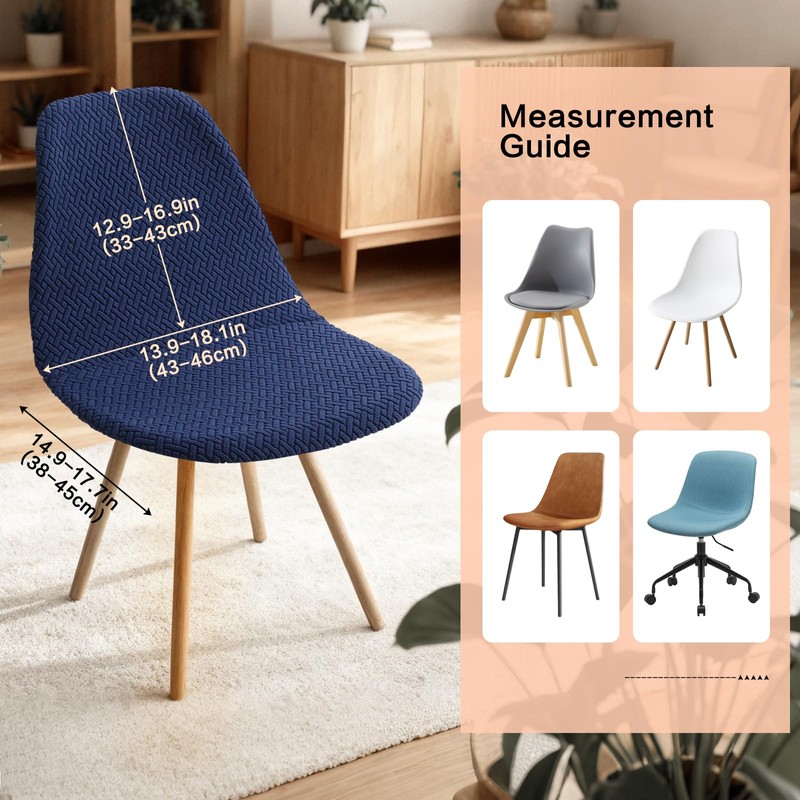Fuloon Mid Century Modern Dining Chair Covers, Stretchable Armless Shell