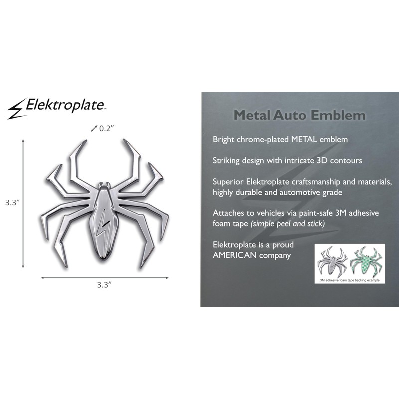 Elektroplate Exclusive Metalhead Collection Chrome Spiker All Metal Emblem for