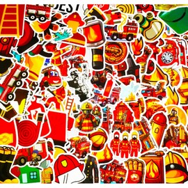 100 Pcs Firefighter Stickers Accessories, Firefighter Helmet Stickers, Fire Truck Stickers