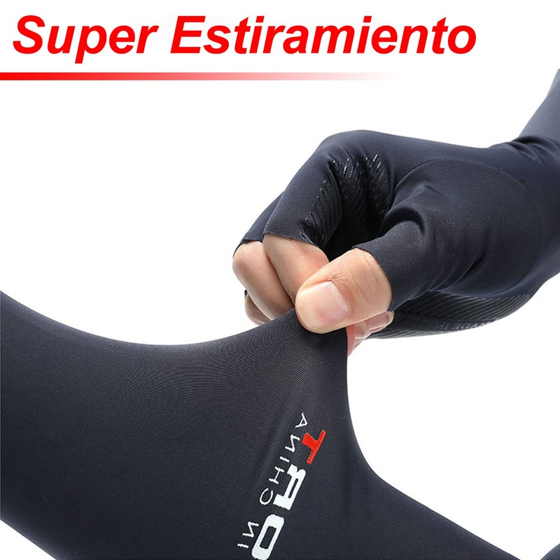 Mangas para Brazos, Guantes Antideslizante de Medio Dedo Mangas de