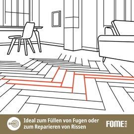 FOME FLEX Buchefarbener Premium-Dichtstoff fr Parkett & Laminat FOME FLEX PARQUET C Buche, elastisch, langlebig, berstreichbar und lackierf?hig. Ideal zum Fllen und Reparieren von Fugen und Rissen