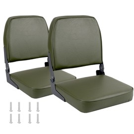 Boat Seats 2 Pack,Folding Low Back Bass Boat Seat,Pair Seats for Jon Fishing Boat with Stainless Steel Screws