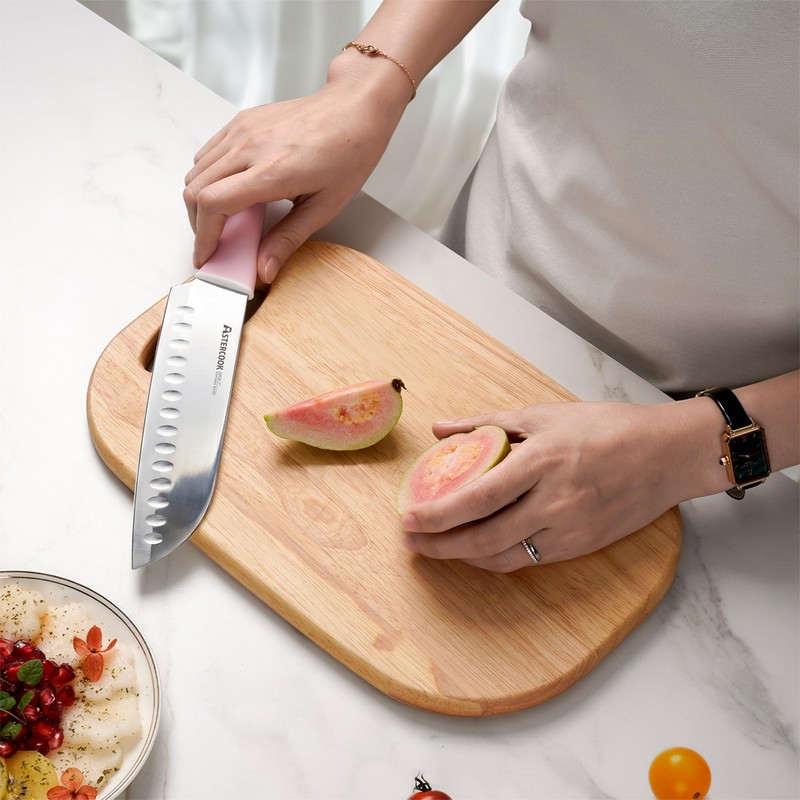 Astercook Knife Set, Kitchen Knives Set with Block and Sharpener