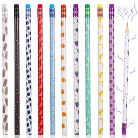 BUPOGAKE HB Pencils Scented Pencils Graphite Pencil Cylinder Wood Pencils with Elements for School Stationery Party Reward Supplies (40 Pieces, Nature Style)