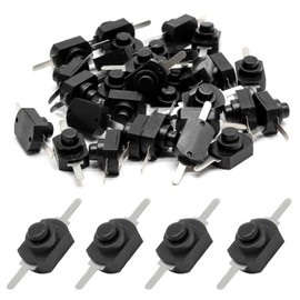 Litoexpe 50pcs Black Latching Mini ON/Off Switch Self-Lock Micro Push Button Switch DC 30V 1A, Fit for SMD Flashlight Type, Light Lamp Wall Outlet (Black)