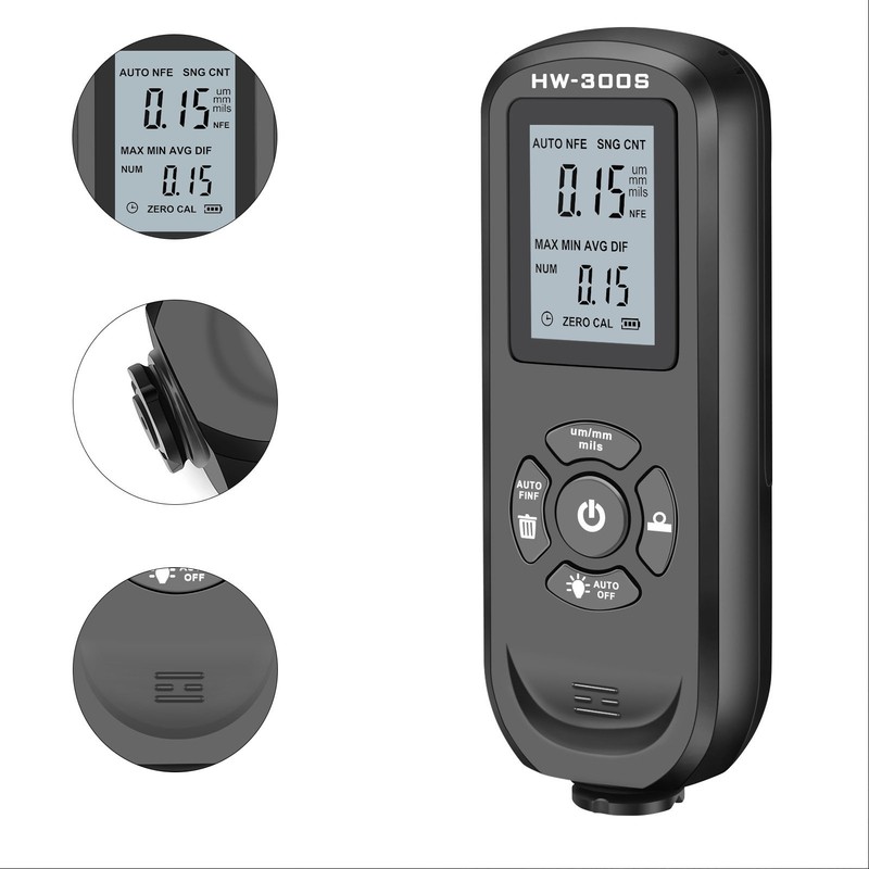 Paint Thickness Gauge Coating Depth Meter Tester Digital Display 3
