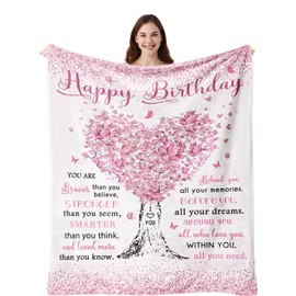 Vuinezo Birthday Gifts for Women, Birthday Decorations Blanket 50"X60", Birthday Gifts for Girls/Her/Mom/Sister/Wife, Gifts for Women Birthday Unique, Women Birthday Gift Ideas, Bday Gift for Women