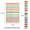 EUZUXU Pack of 3520 Shiny Colourful Circle Dot Stickers Sparkle