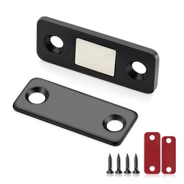 12 Pack Magnetic Door Catch Ultra Thin Cabinet Magnetic Catch Adhesive Black Cabinet Door Magnets for Cupboard Wardrobe Closet Magnetic Cabinet Latch Stick on Cabinet Door Drawer