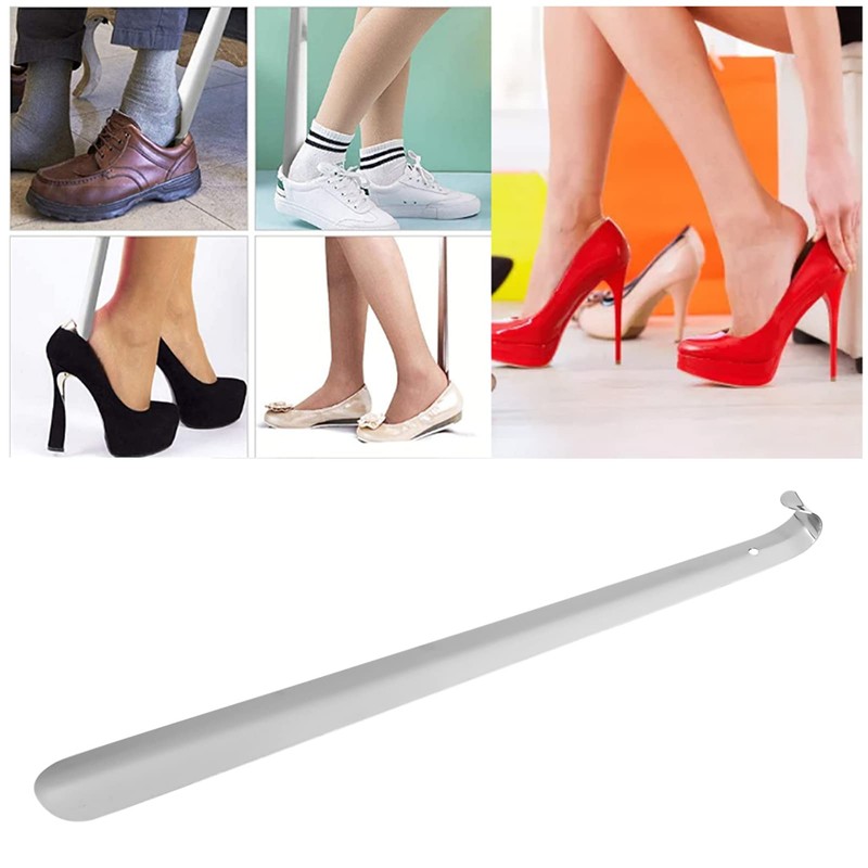 Long Stainless Steel Shoe Horn, 16.1 Inch Heavy Duty Stainless