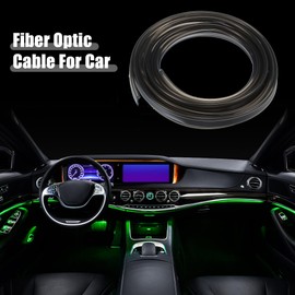 X AUTOHAUX 3mm 0.12" 300cm 9.84ft Universal Skirt Side Glow Optic Fiber Cable Car Light Decoration Black - Pack of 1