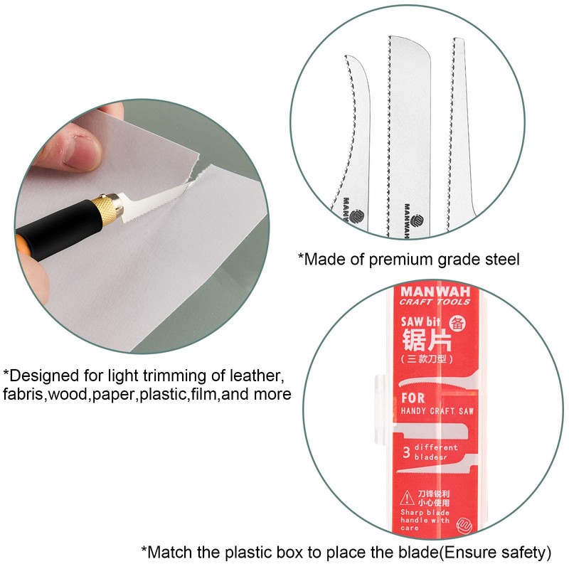 Honoson 12 Pieces Hobby Saw Blades Replacement Mini Craft Blade