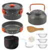Portable Outdoor Camping Cookware Set -GEEKHOM 10-Piece Stainless Steel Cookware