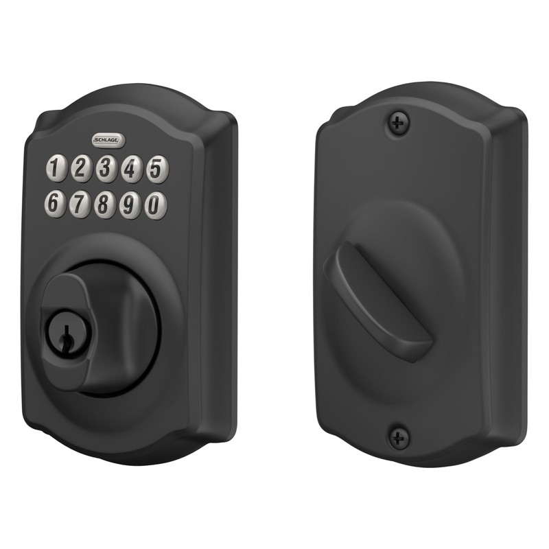 SCHLAGE BE365 CAM 622 Keypad Electronic Deadbolt, Matte Black