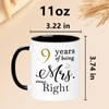 WOSIWULA 9 Year Anniversary Coffee Mugs Set of 2, 9