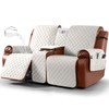 Ruaozz Waterproof Loveseat Recliner Cover with Console Non-Slip Reclining Couch
