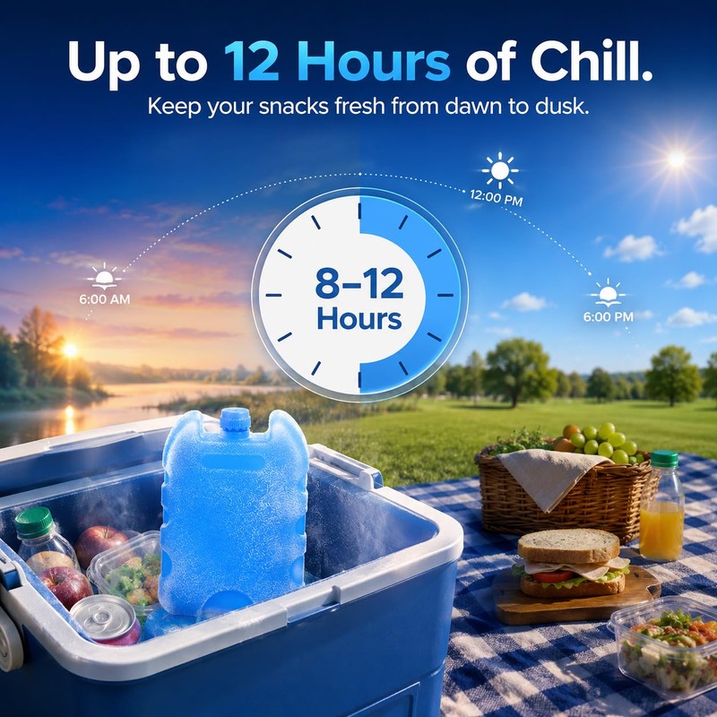 4 Pcs Slim Ice Packs for Lunch Boxes & Coolers,