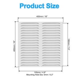 PATIKIL 16 x 16 Inch Aluminum Vent Cover, Screen Air Grille Ventilation Cover HVAC Louvered Grill for Home Kitchen Fireplace Bathroom Wall Ceiling, Silver Tone