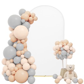 Chiara Spandex Wedding Arch Cover - 7.2FT Round Top Stretchy White Double-Side Arch Cover for Banquet Party Ceremony Shower Decoration