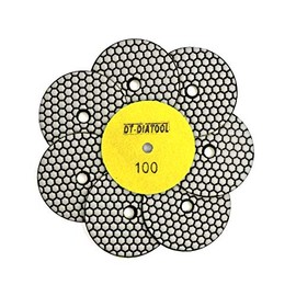DT-DIATOOL Dry Diamond Polishing Pads 4 Inch/100mm 8PC #100 for Granite Marble Ceramic