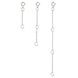 PATIKIL 1.6/2.4/3.1 Inch Necklace Extender, 3Pcs Stainless Steel Chain Extenders Extension for Necklaces Bracelet Jewelry Making, Silver