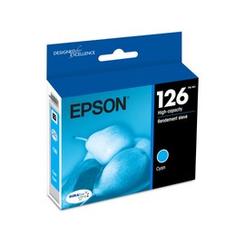Epson 126 DURABrite Ultra Ink Cyan Cartridge for WF-3520, WF-3530, WF-3540, WF-520, WF-545, WF-630, WF-633, WF-635, WF-645, WF-7010, WF-7510, WF-7520, WF-840, WF-845 and Other Select Models