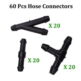 60Pcs Windshield Washer Hose Connector,BUENNUS 2 Ways I Type Windshield Wiper Nozzle to Tube Connector 3 Ways T/Y Type Windshield Wiper Hose Connector Replacement Kit Fluid Pipe Tubing Fittings