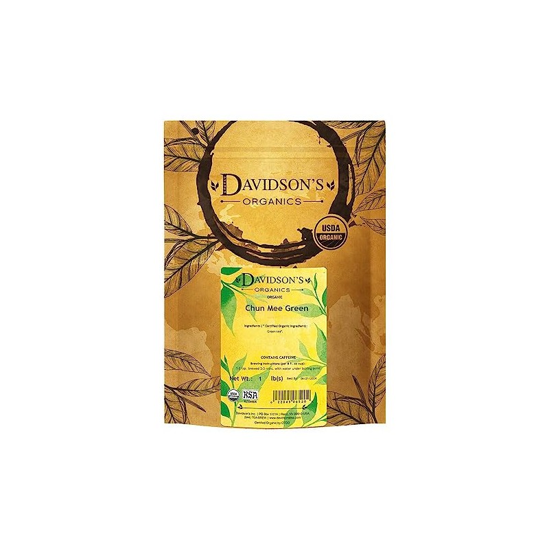 Davidson's Organics, Chun Mee Green, Loose Leaf Tea, 16-Ounce Bag