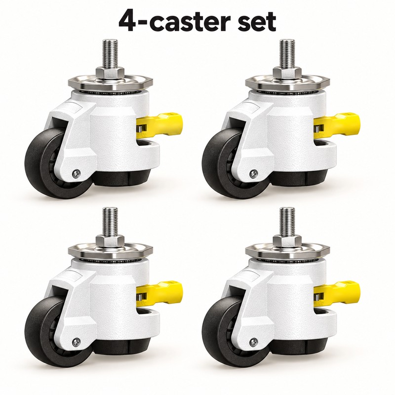 4 Pack Heavy Duty Retractable Leveling Casters, 2200 lb Capacity,