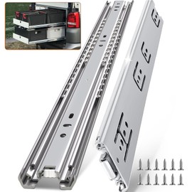 TP-LAIE 200 Lbs 14 Inch Heavy Duty Drawer Slides, Side Mount Rails Full Extension Ball Bearing Industrial Shelf Tool Box Runners Track Kitchen Cabinet Glides (1 Pairs, with M4 Screws