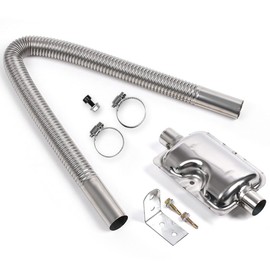 Car Parking Diesels Air Heater Set 23.6" Stainless Steel Exhaust Pipe & 0.94" Exhaust Pipe Silencer Muffler with Clamps Bracket Fit for Ebespacher Propex Heater Eberwebasto