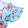 Toddler Girls Farm Cow Pig Animal Printed Dresses Ruffle Bottom