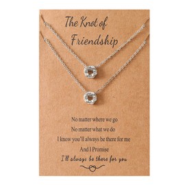 Friendship Necklaces Best Friends Christmas Birthday Gifts for Women Matching Necklaces for 2 Girls Bestie Sister Love Knot Necklace for Women Girls - The Knot of Friendship Necklace