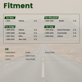 Fuel Injectors Fit for/-Dodge Dakota Durango Nitro Ram 1500 for-/Jeep Commander Grand Cherokee Liberty for-/Mitsubishi Raider 3.7L 0280158020 53032701AA 812-12145 FJ474 6PCS