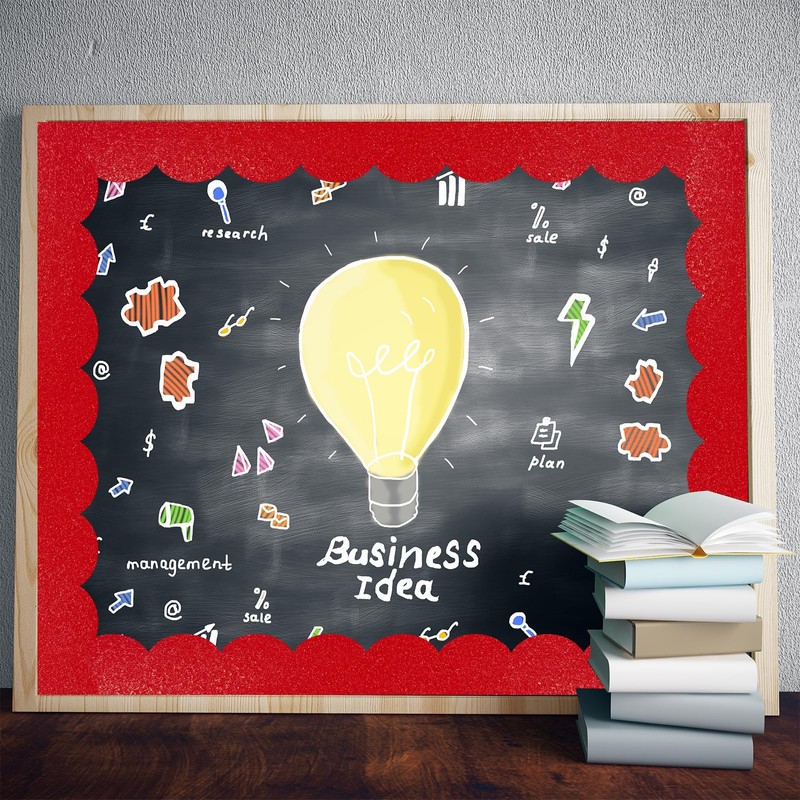 70Ft Shine Scalloped Bulletin Board Border- Red Bulletin Board Border,
