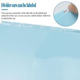 5 tab dividers for 3 Ring Binder with Pockets, Plastic Dividers with Clear Front Pocket, 5-tab Index Dividers with 3 Holes Punched for School & Office Supplies (Blue, 8 Tab)