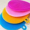 Silicone Dish Scrubber Pads Multipurpose Washing Brush for Dishes, Fruits
