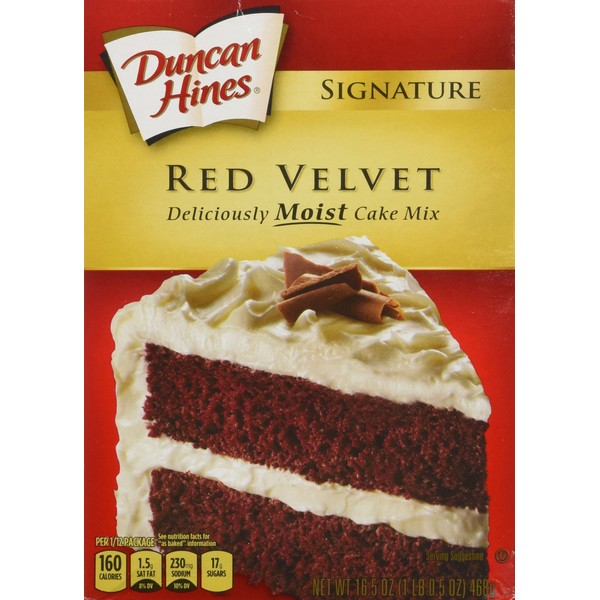 Duncan Hines Signature Red Velvet Deliciously Moist Cake Mix 1 Lb. 2.25 Oz. Box (3 Pack)
